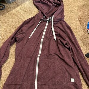 Vuori Burgundy Hoodie with Cream Details